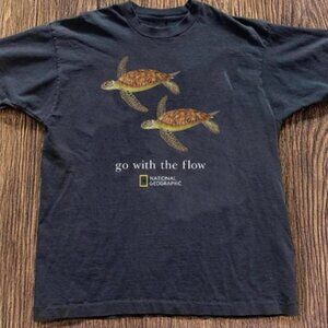 Black National Geographic black cotton turtle Gildan t-shirt